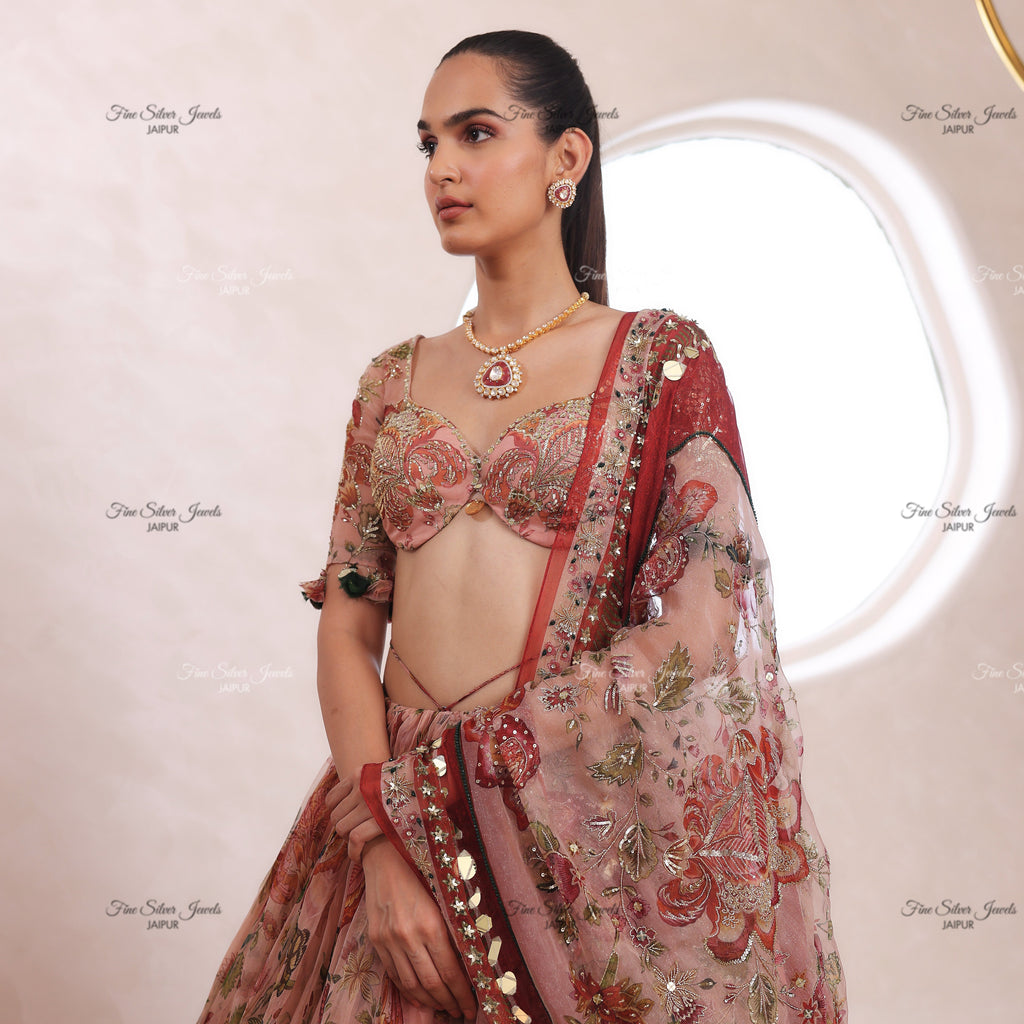 925 Silver Riva Polki Necklace