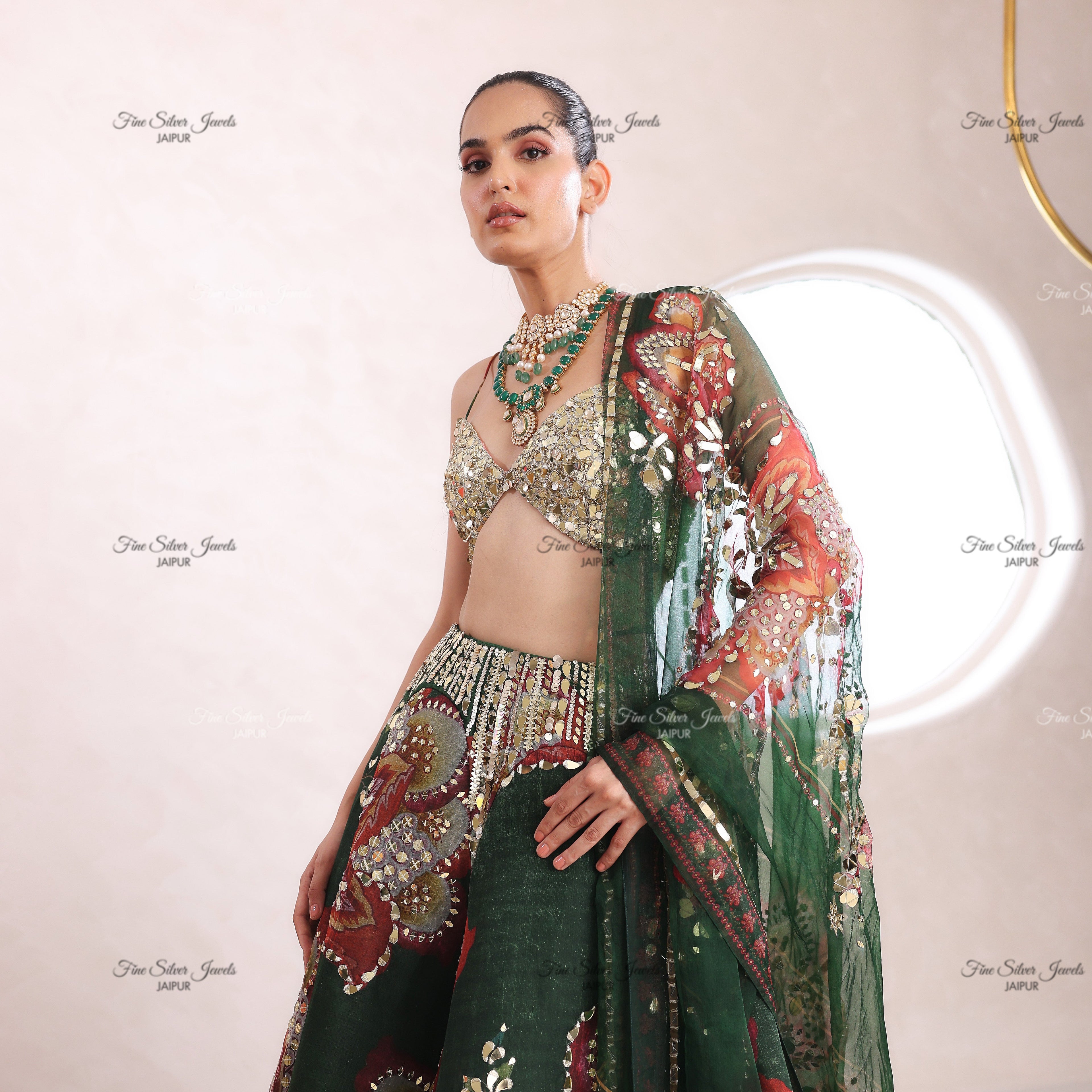 925 SILVER PRISTINE POLKI NECKLACE SET