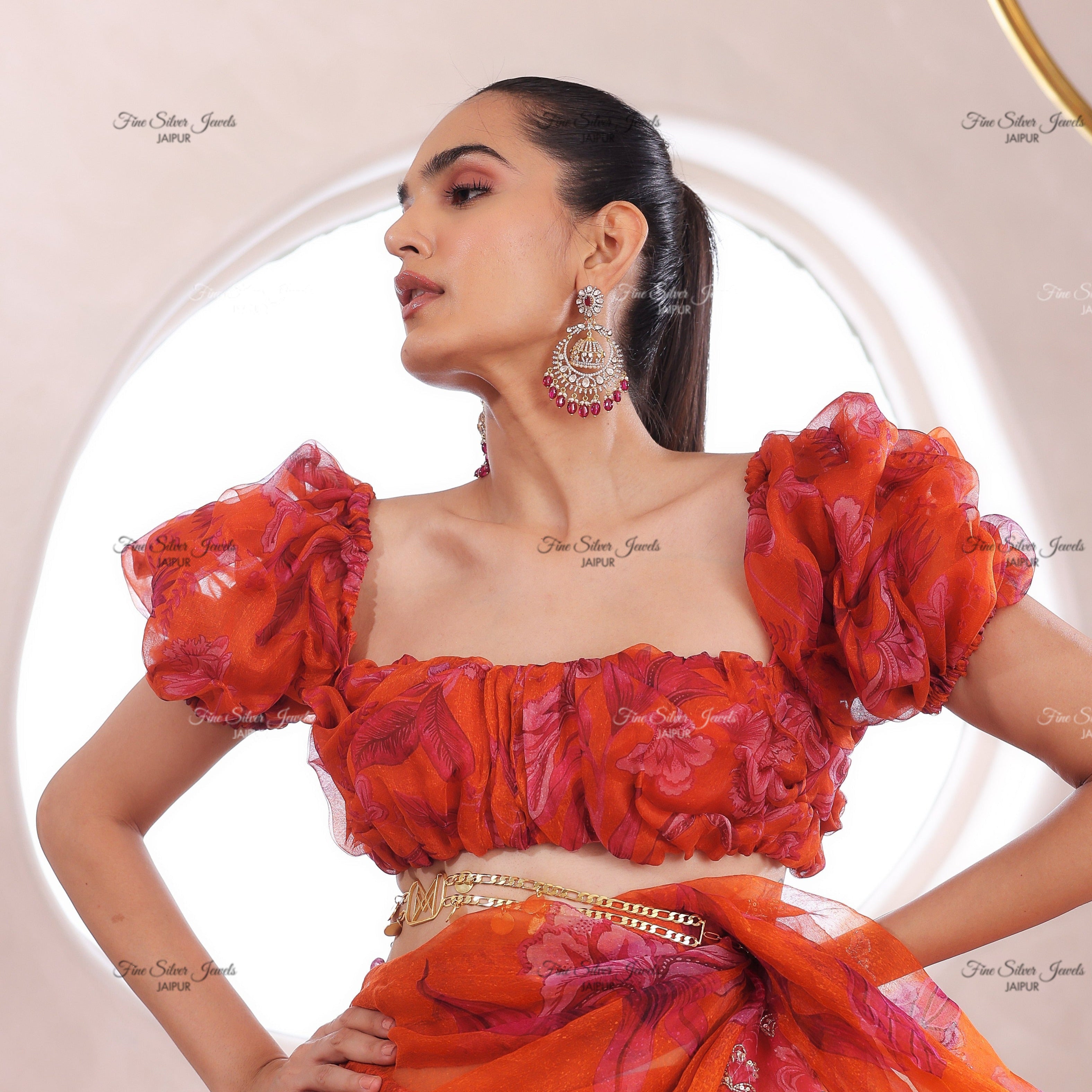 925 Silver Victoria Chandbali Earrings