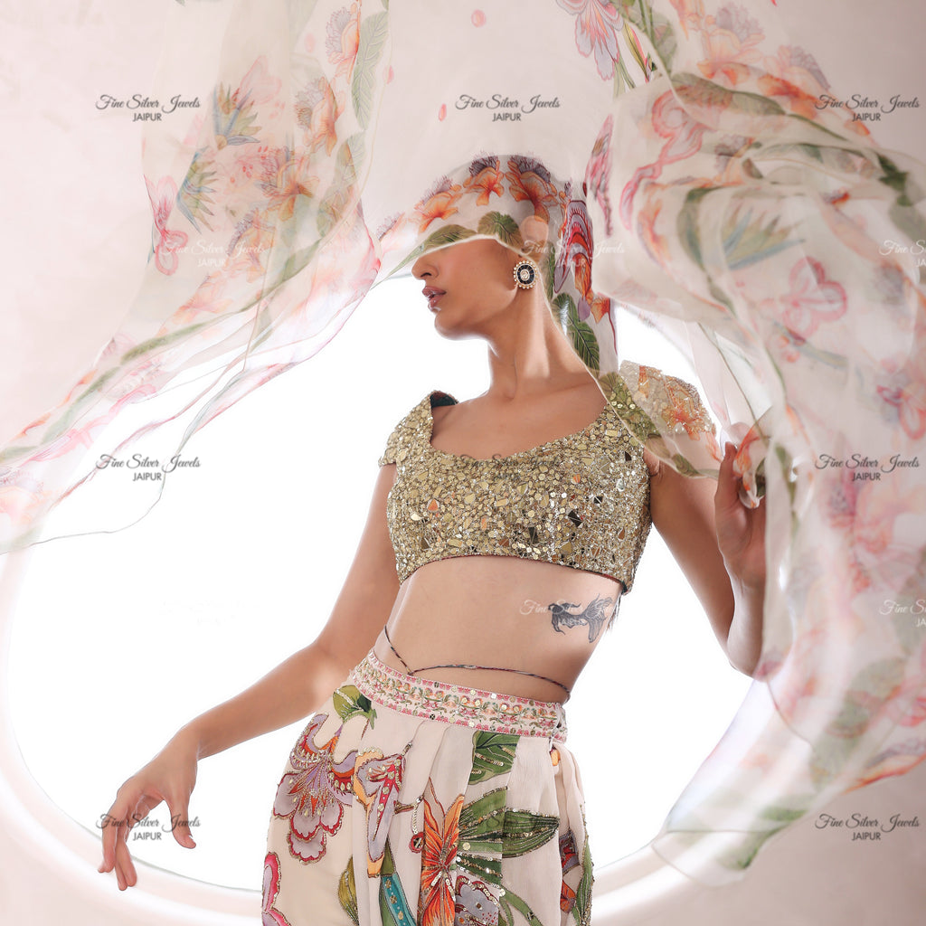 925 Silver Blue polki Earrings