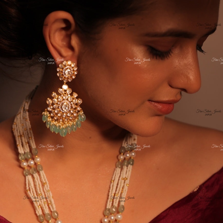 925 Silver Shloka Chandbali Earrings finesilverjewels