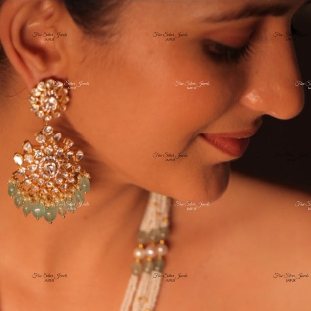 925 Silver Shloka Chandbali Earrings finesilverjewels