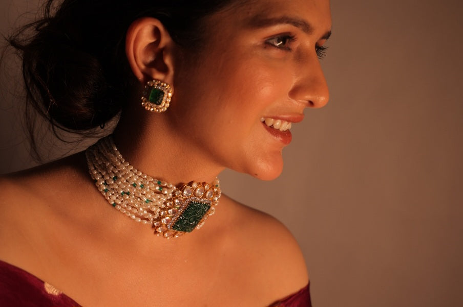 Emerald jewellery online necklace