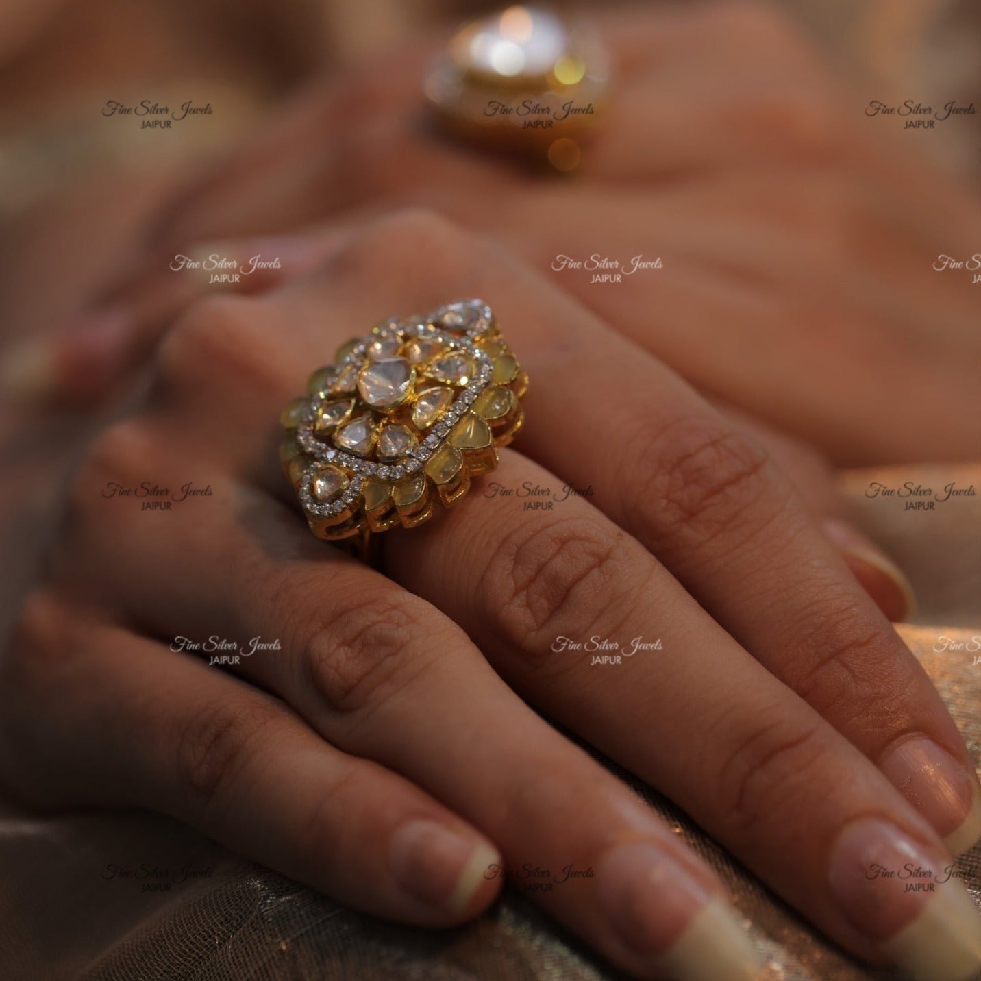 925 silver shloka polki ring finesilverjewels