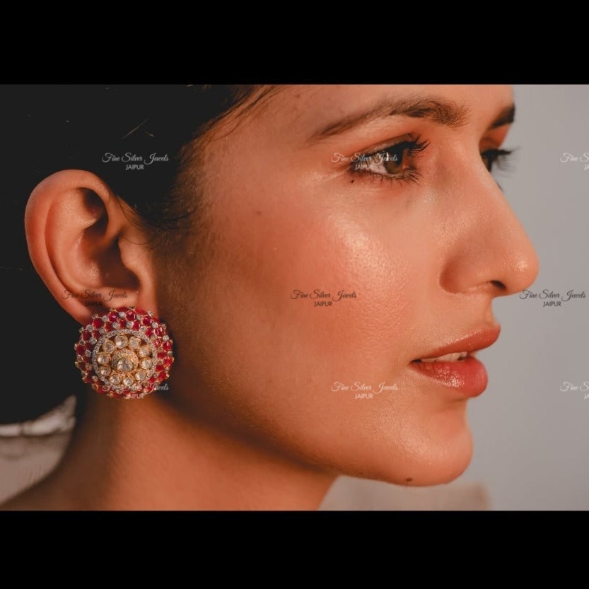 925 silver jodha polki earrings finesilverjewels