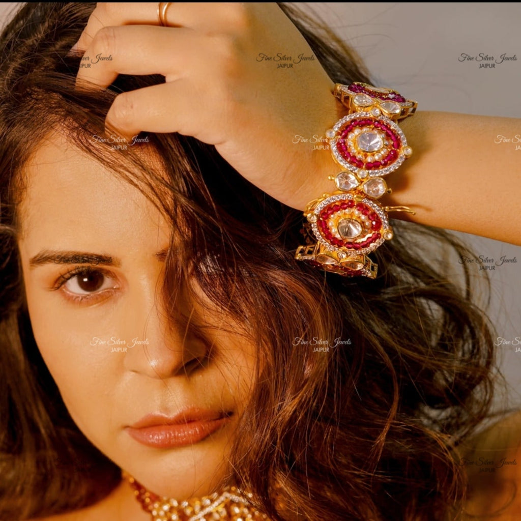 925 Silver Bridal polki Bangle finesilverjewels