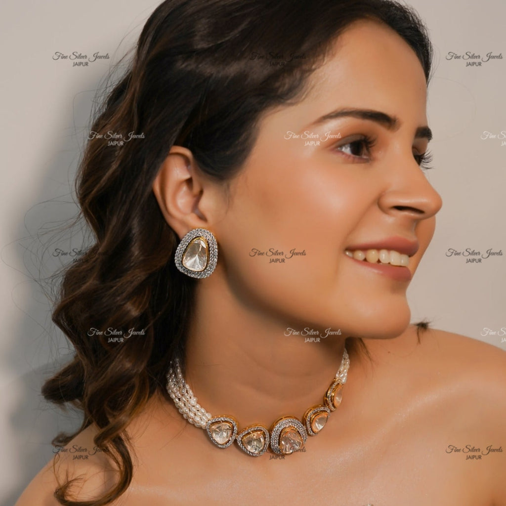 925 Silver Pearl necklace finesilverjewels