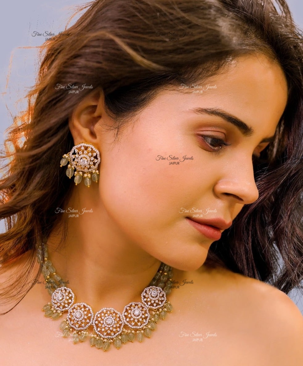 92.5 Silver Tasva Necklace set finesilverjewels