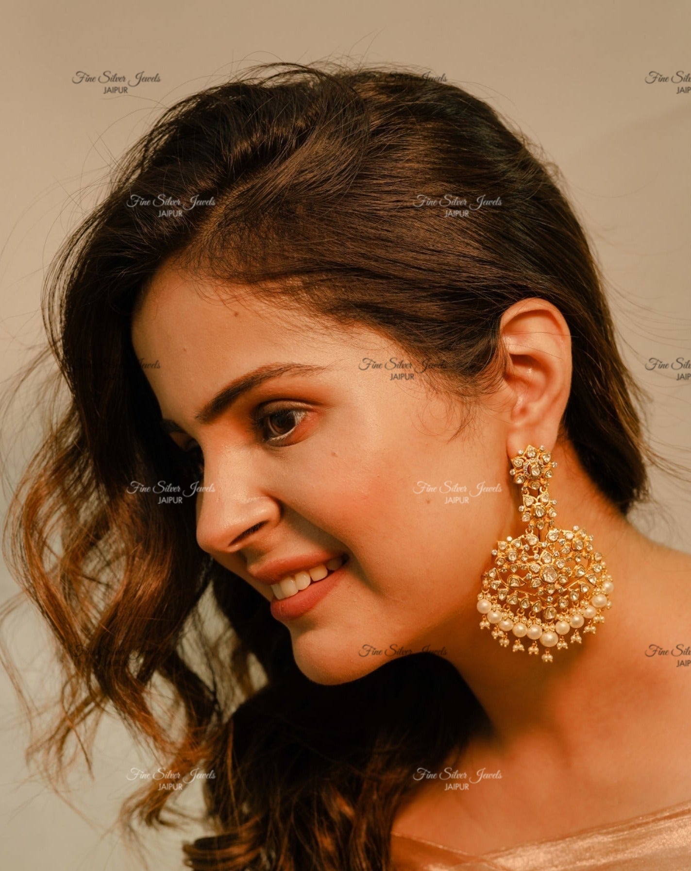 925 Silver bridal Chandbali Earrings finesilverjewels