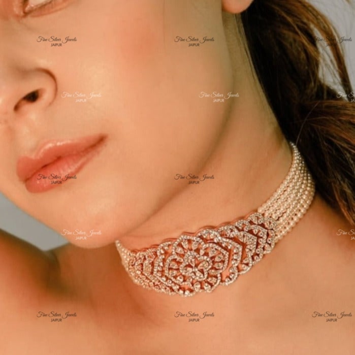 925 Silver Sabhya pearl necklace finesilverjewels