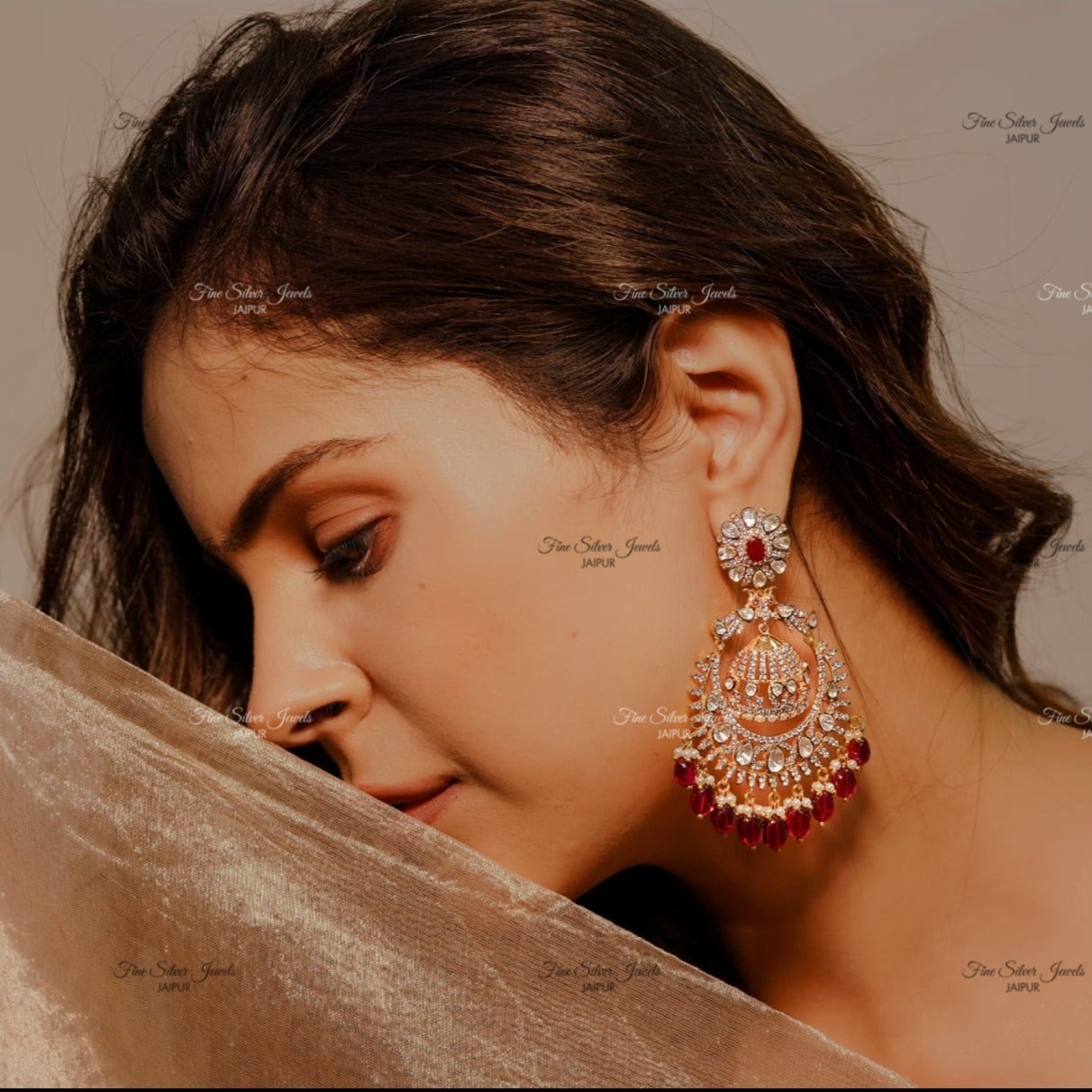 925 Silver Victoria Chandbali Earrings finesilverjewels