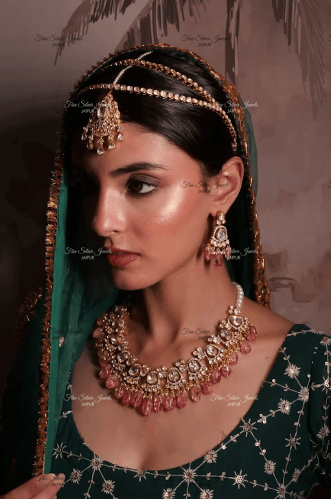925 Silver Rivaah Polki Necklace Set