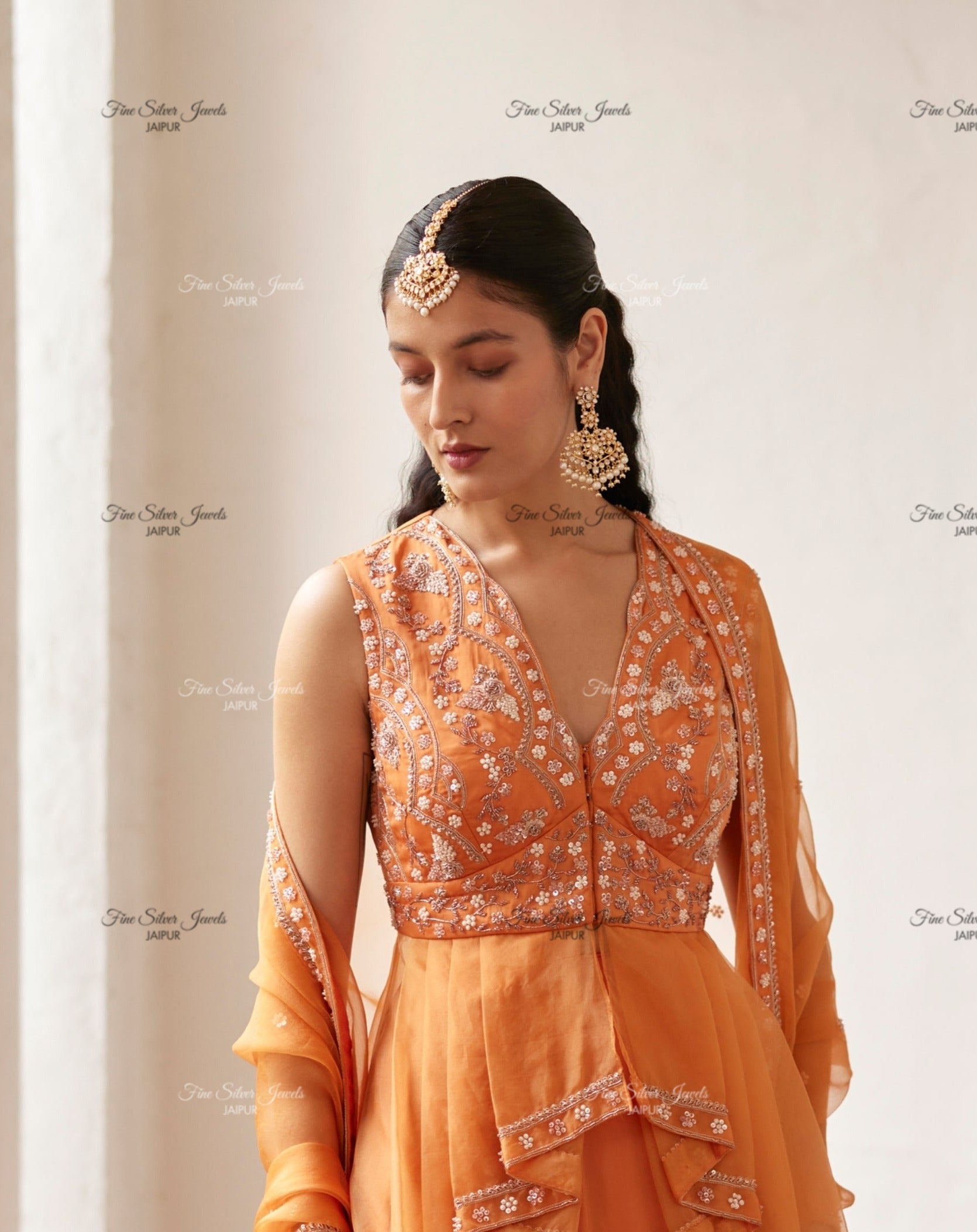 925 Silver Pearl Mangtikka