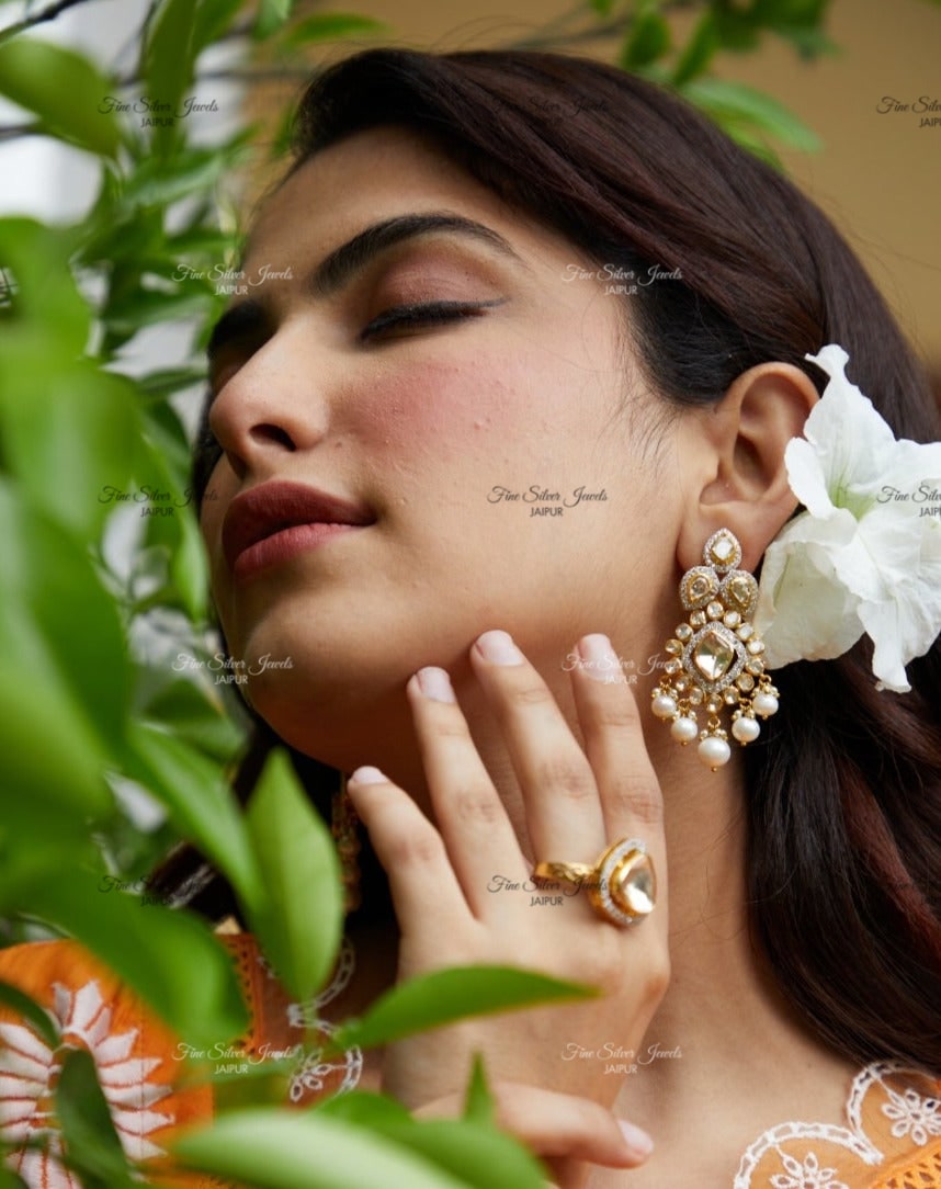 925 silver Gul Polki Earrings