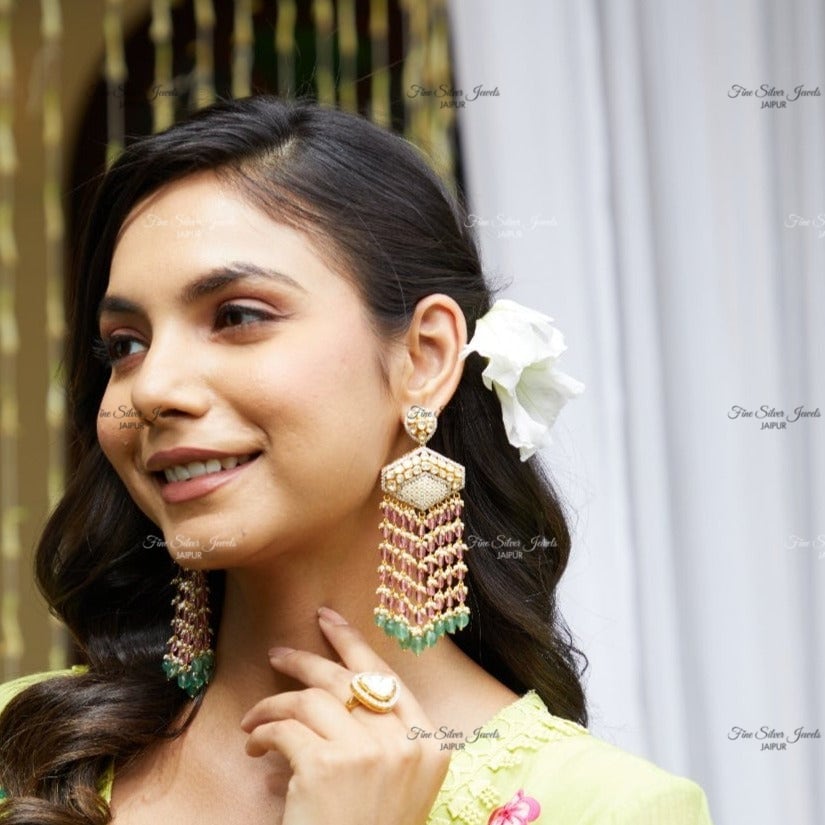 925 Silver Samta polki Earrings
