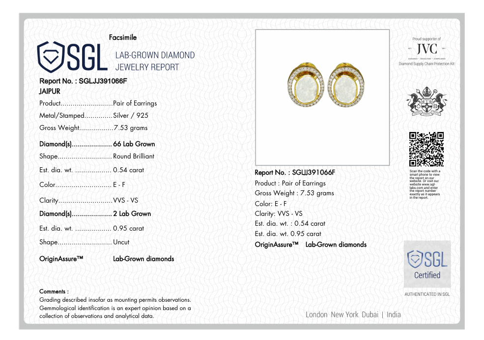 925 Silver Kimaya Lab Grown Earring