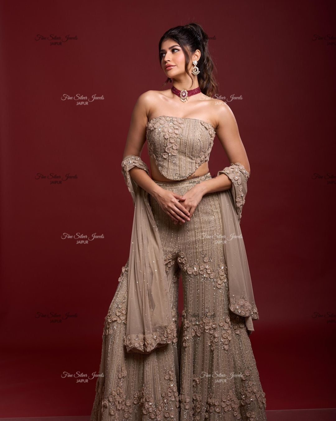 925 Silver Pari Polki Earrings