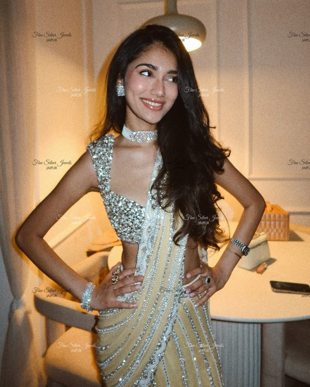 925 Silver Sabhya pearl necklace set