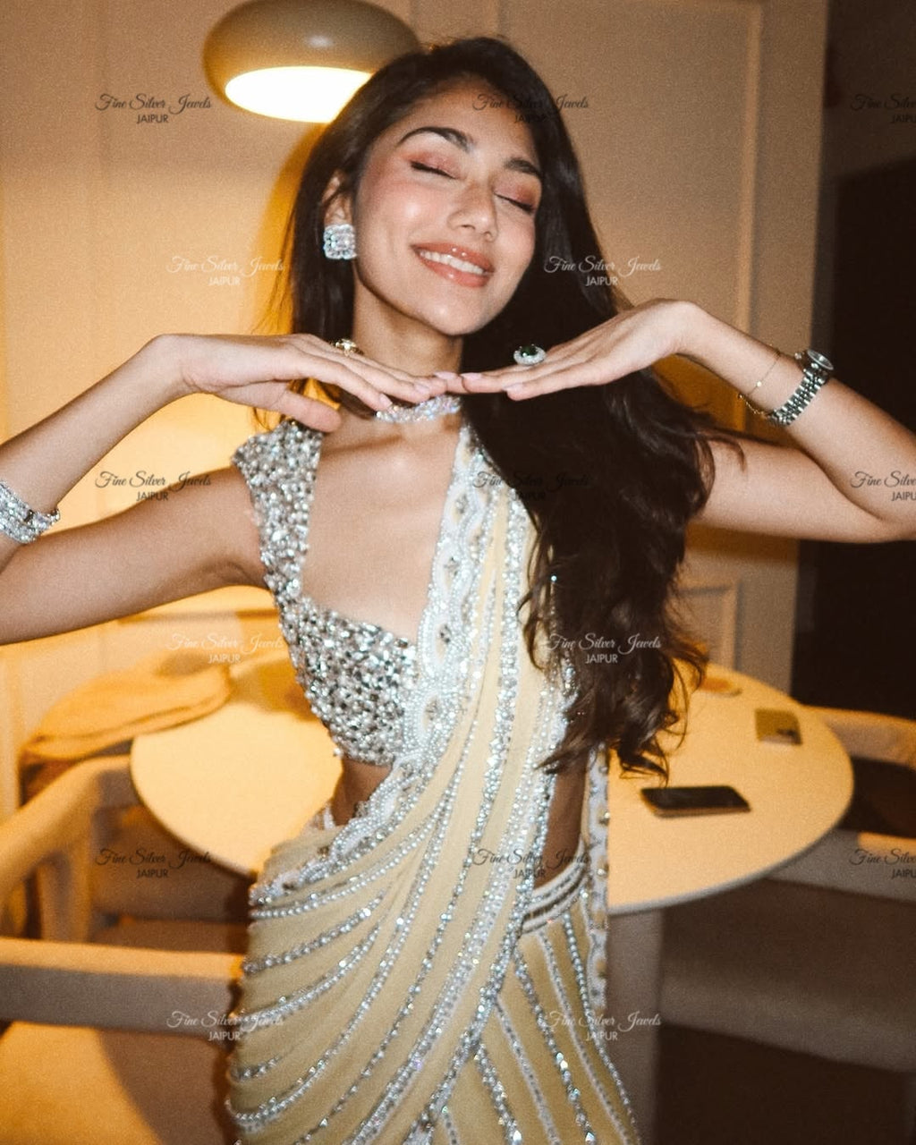 925 Silver Sabhya pearl necklace set