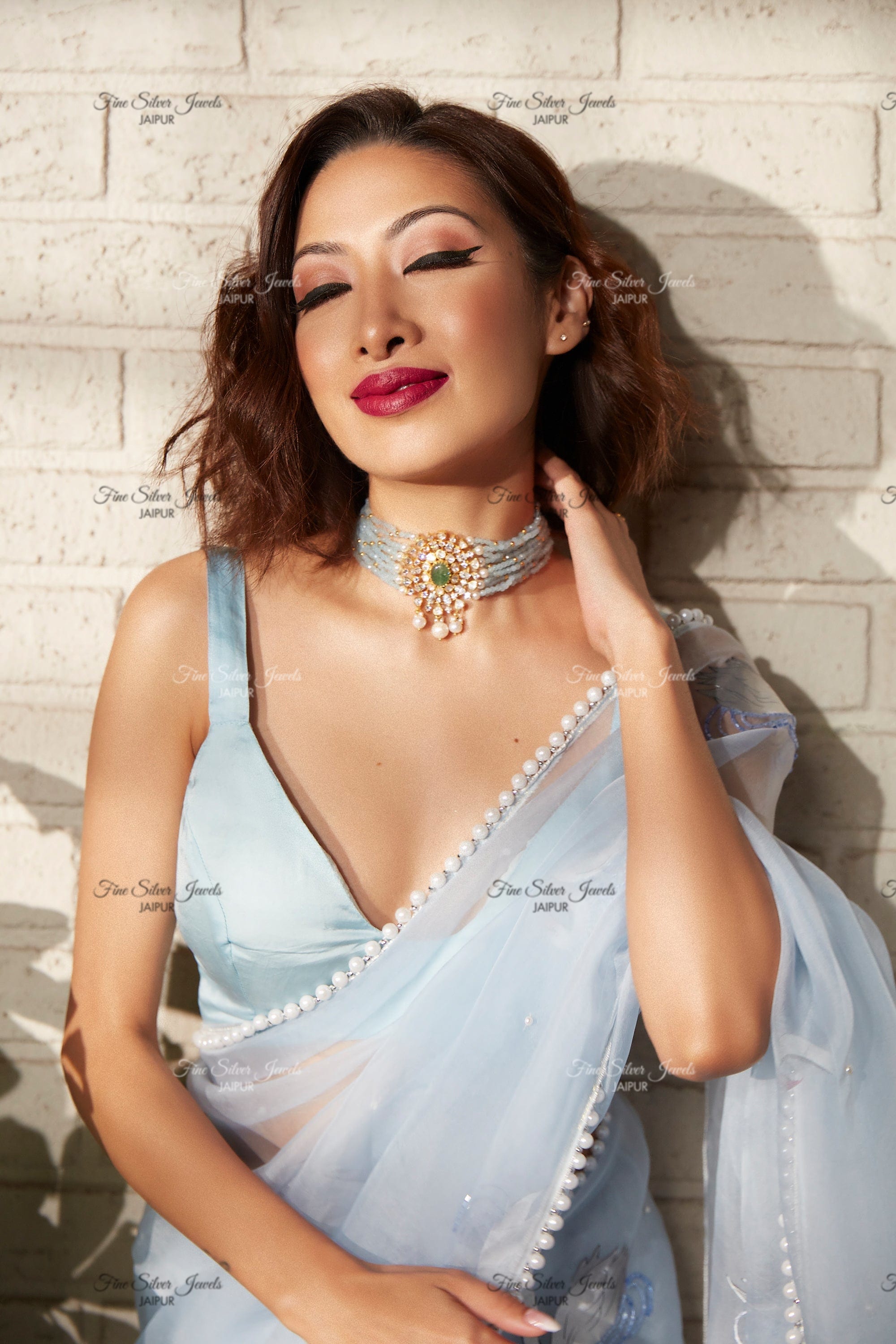 STATEMENT SUVASYA POLKI CHOKER NECKLACE finesilverjewels