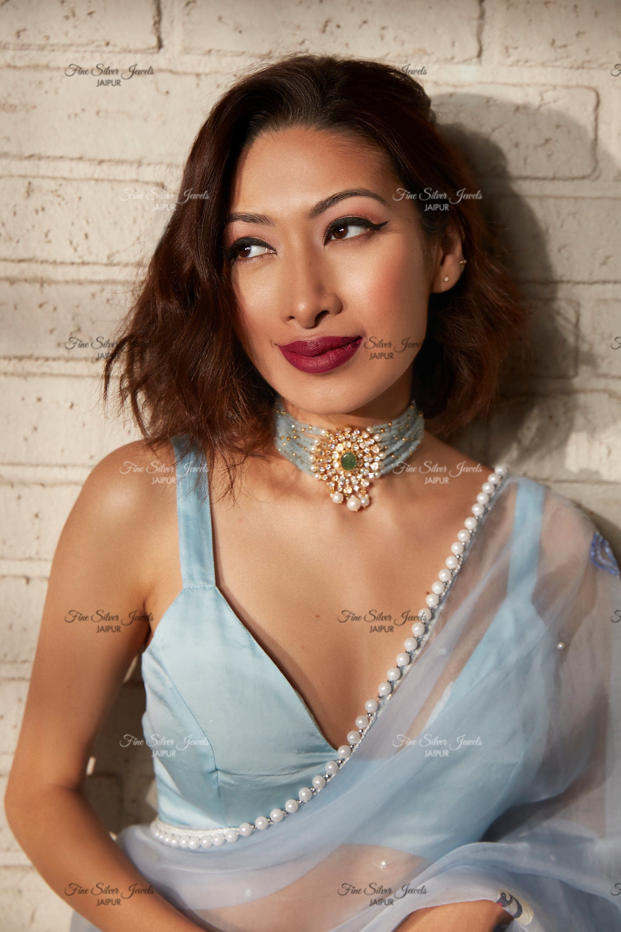 STATEMENT SUVASYA POLKI CHOKER NECKLACE finesilverjewels