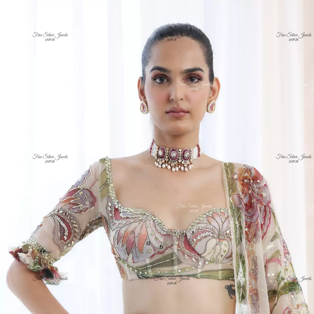 925 SILVER RATI CHOKER NECKLACE SET