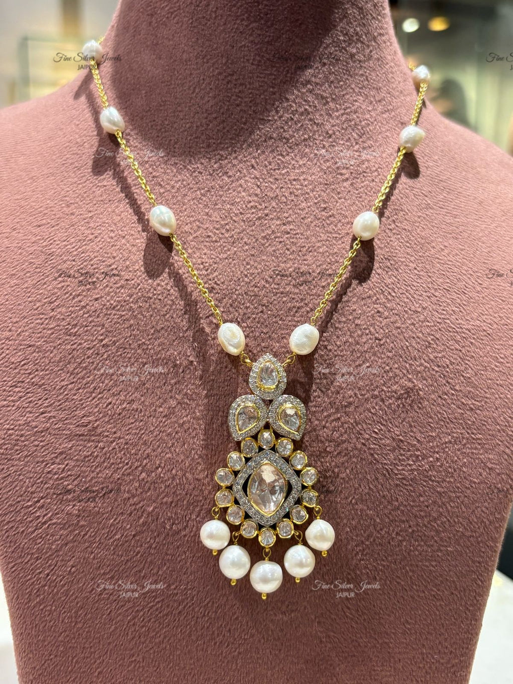 925 Silver Gul Polki Pendant Necklace