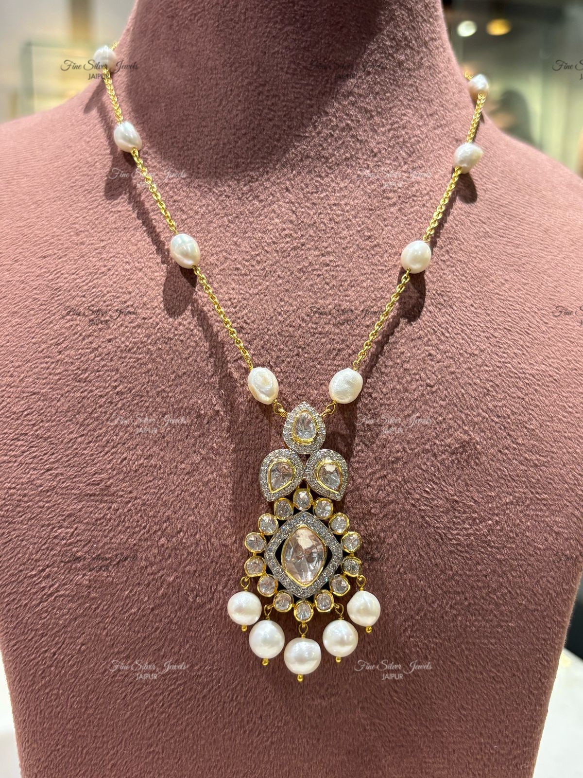 925 Silver Gul Polki Pendant Necklace