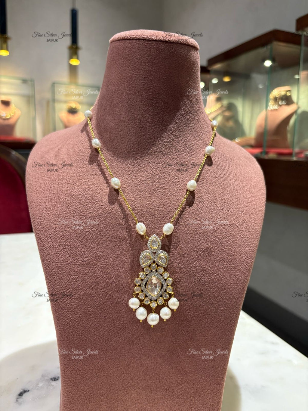 925 Silver Gul Polki Pendant Necklace