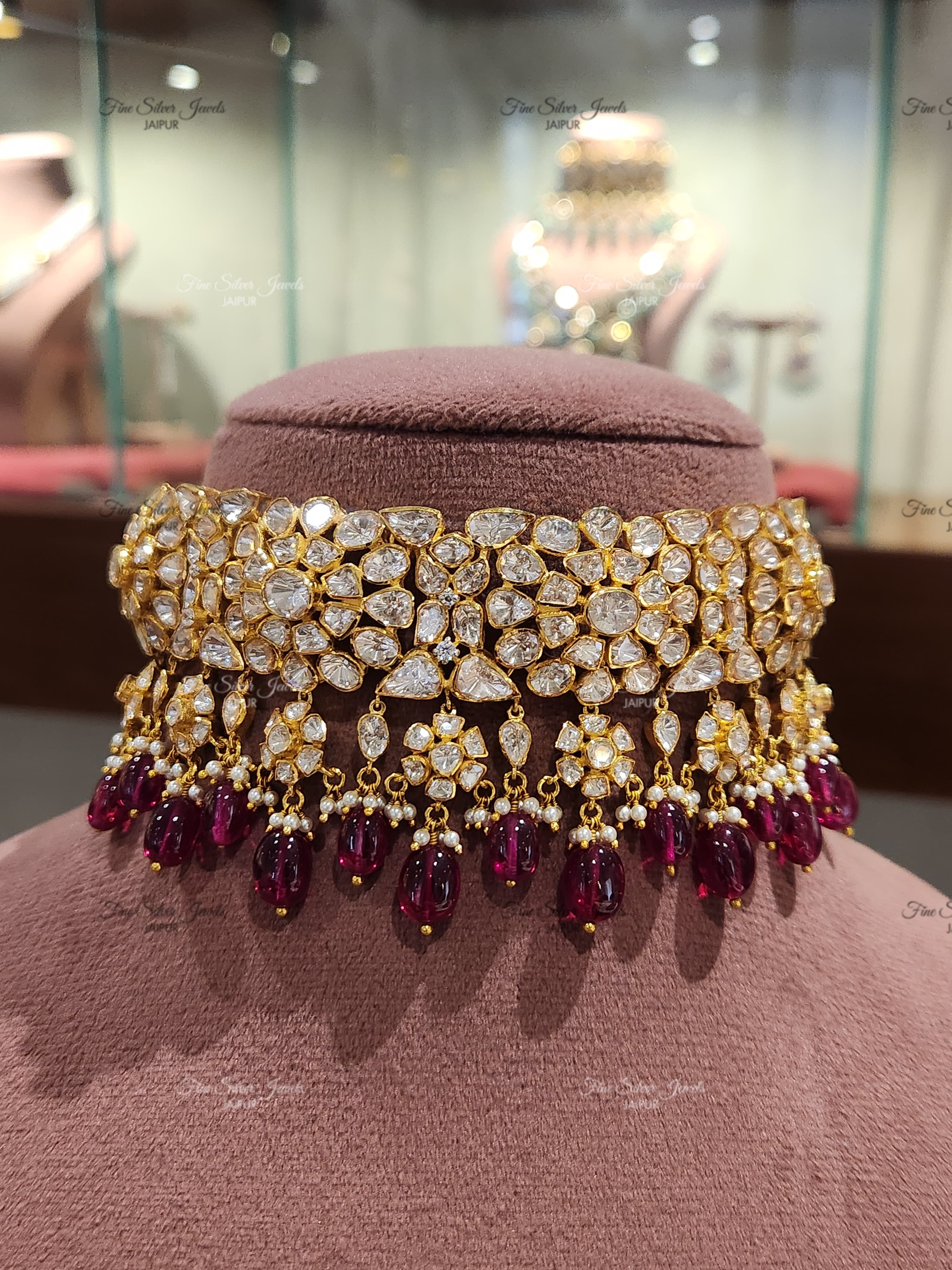 925 Silver Siya Polki Necklace