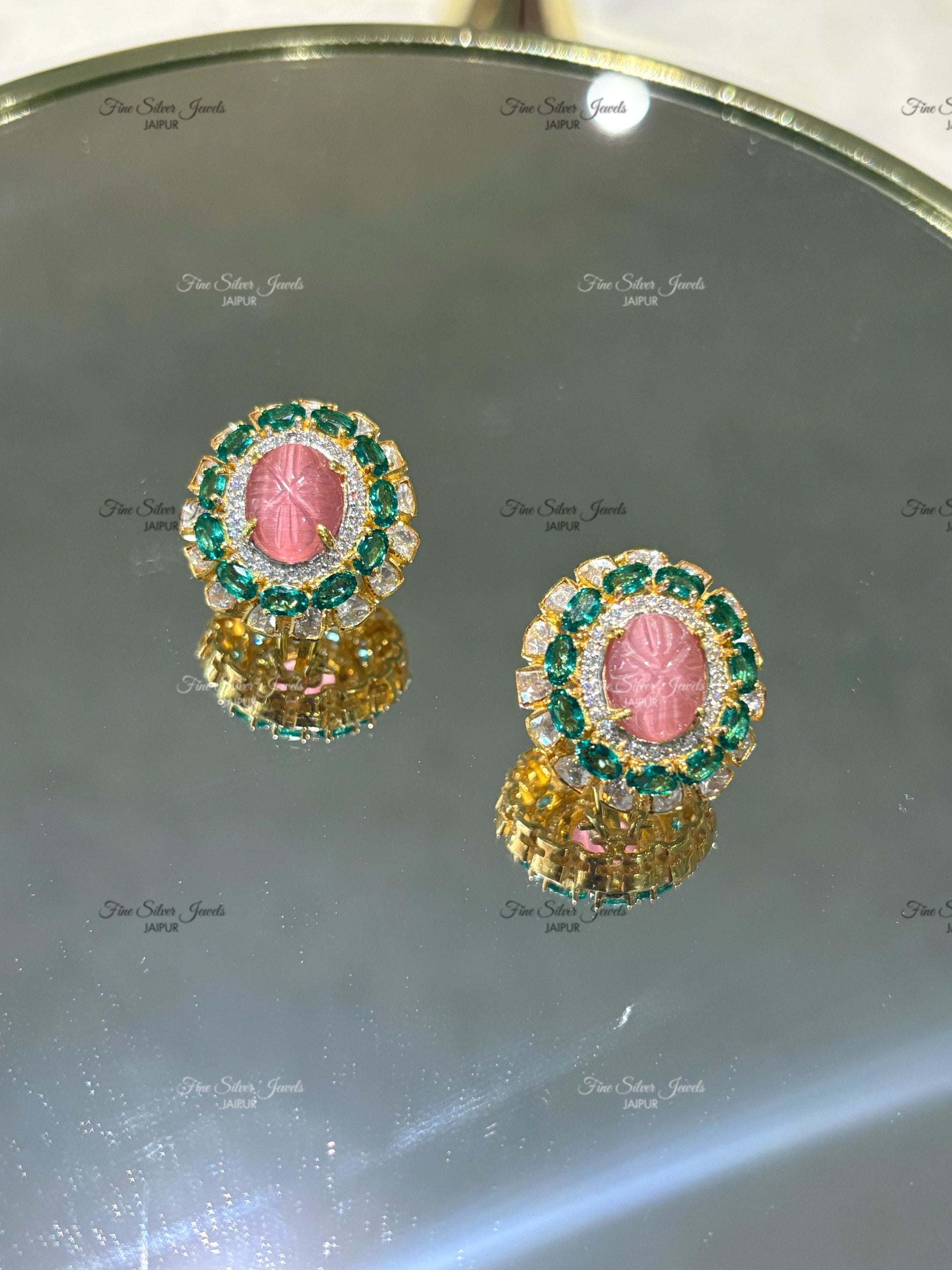 925 Silver Isa Polki Earring