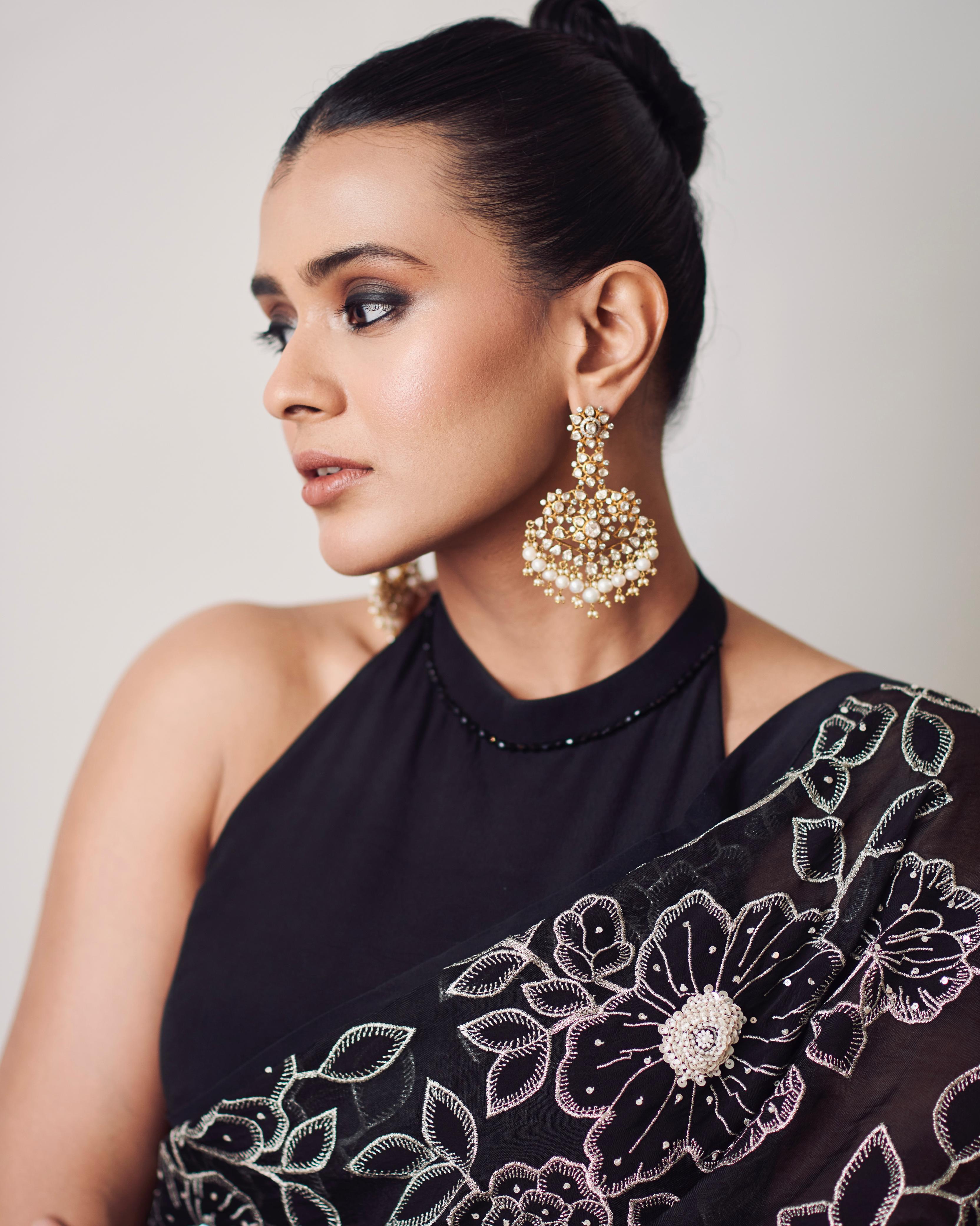 925 Silver bridal Chandbali Earrings