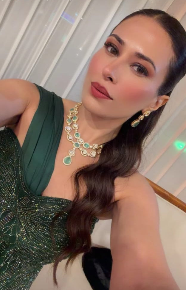 925 Silver Diana Polki Necklace Set