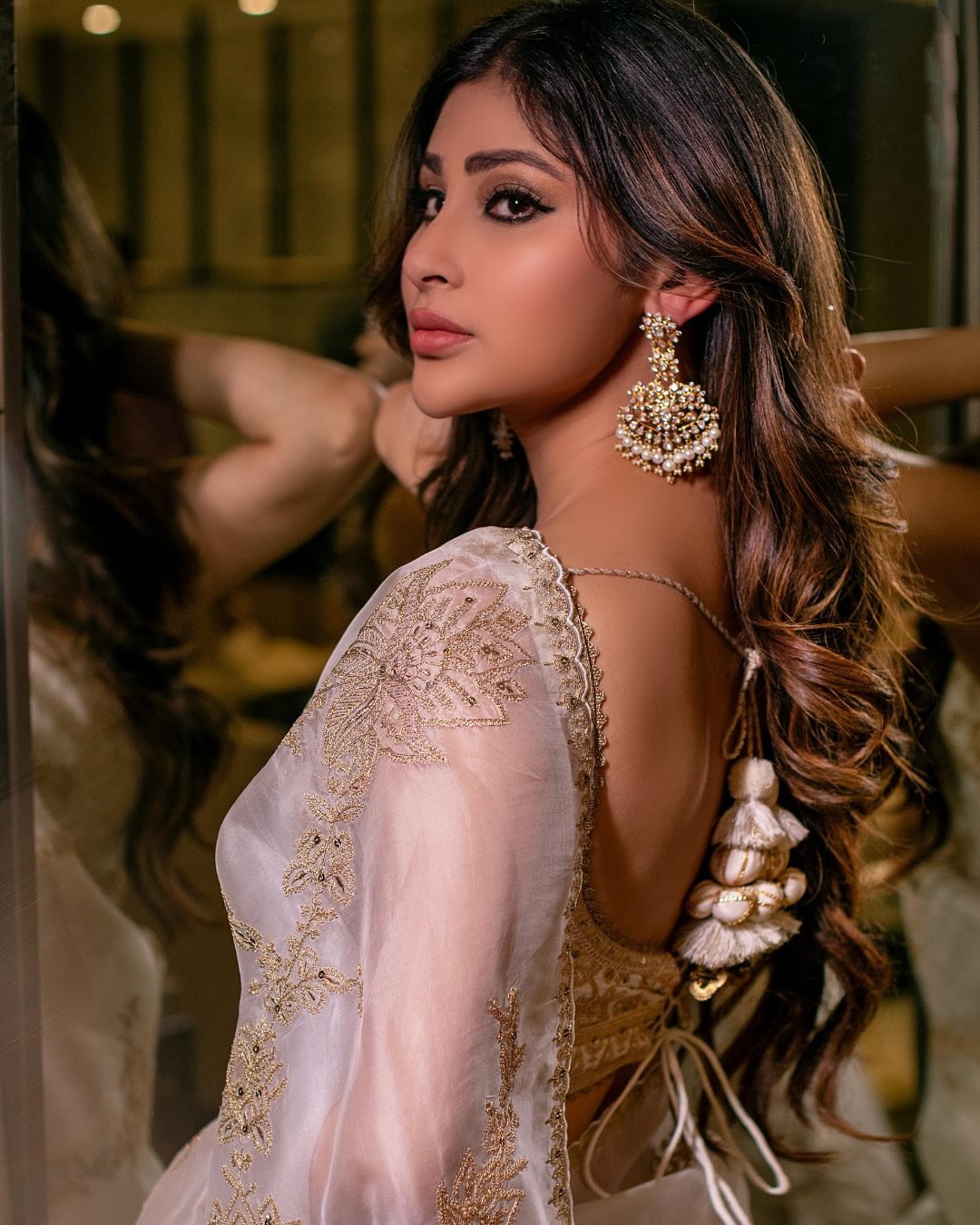 925 Silver bridal Chandbali Earrings