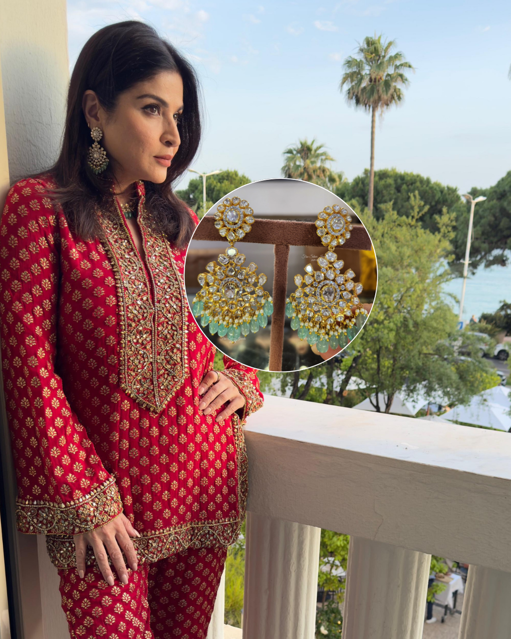 925 Silver Shloka Chandbali Earrings