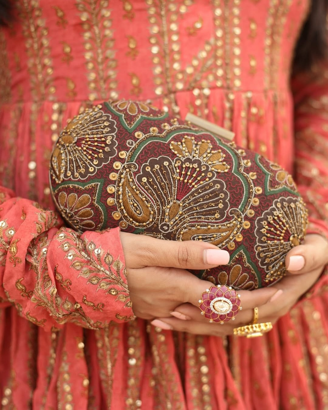 925 Silver Noor Polki Ring