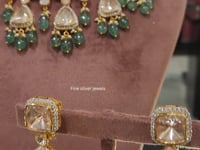 925 Silver Paro Polki Necklace Set