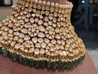 92.5 Silver Bridal polki Necklace set