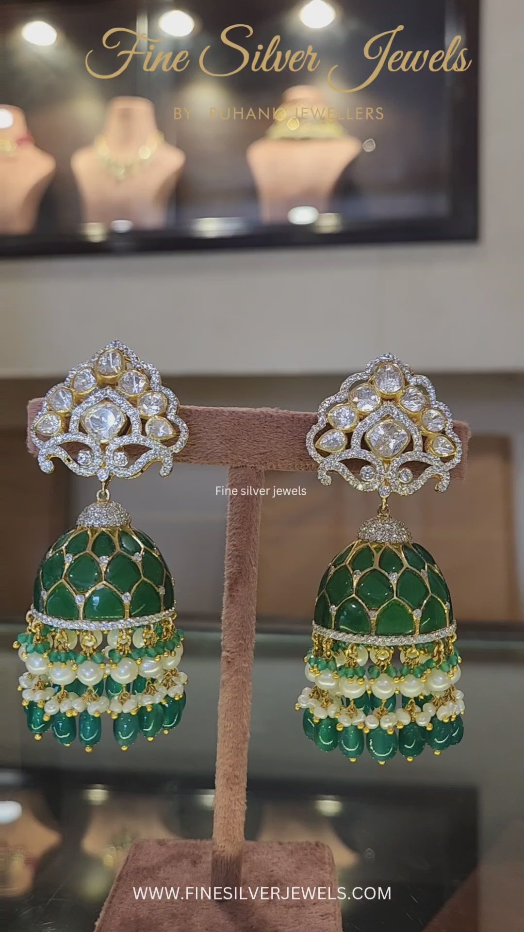 925 Silver Jodha Jhumka Earrings
