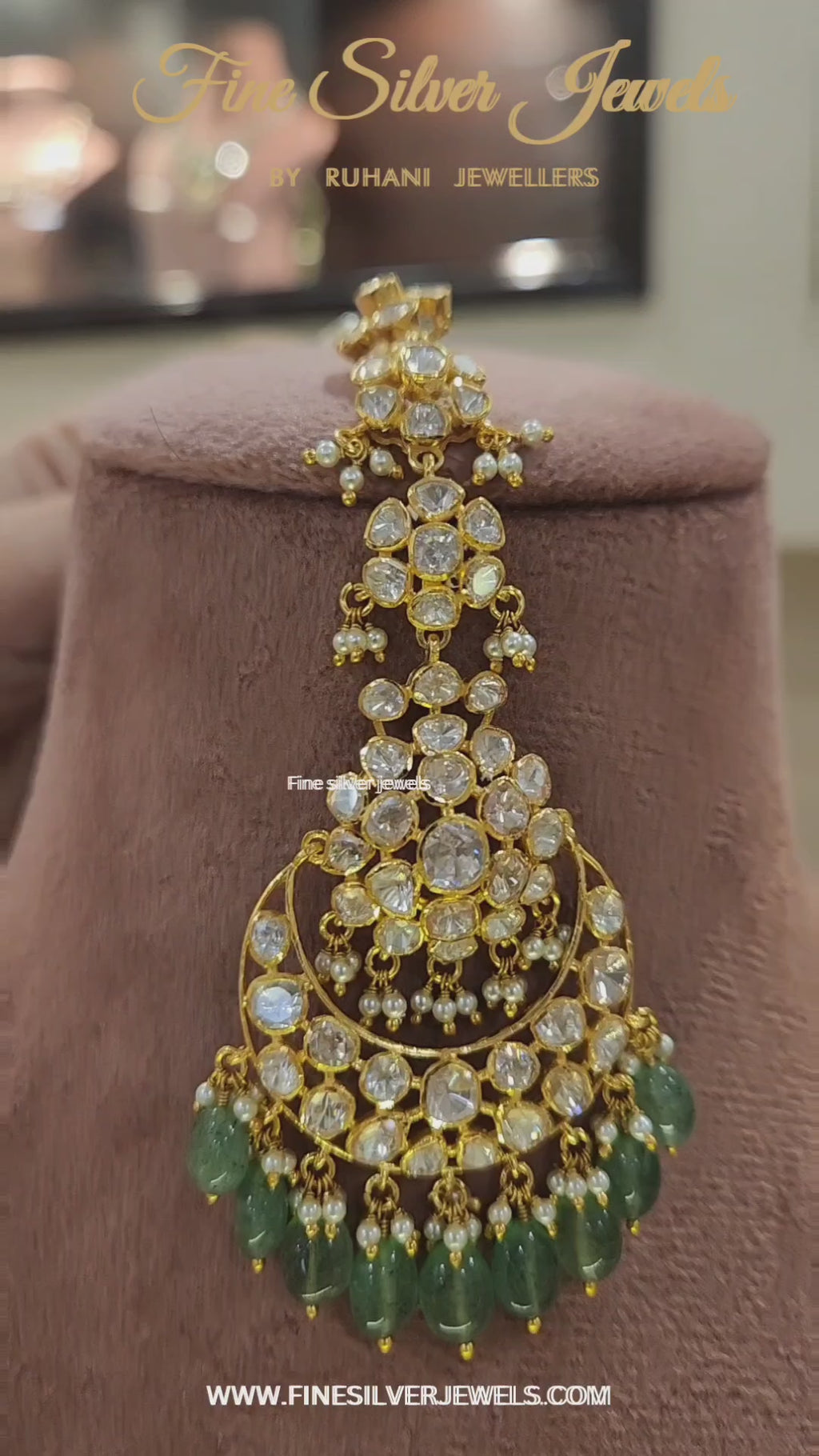 925 Silver Simer Polki Mangtikka