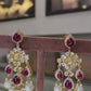 92.5 silver meera polki earrings (red)