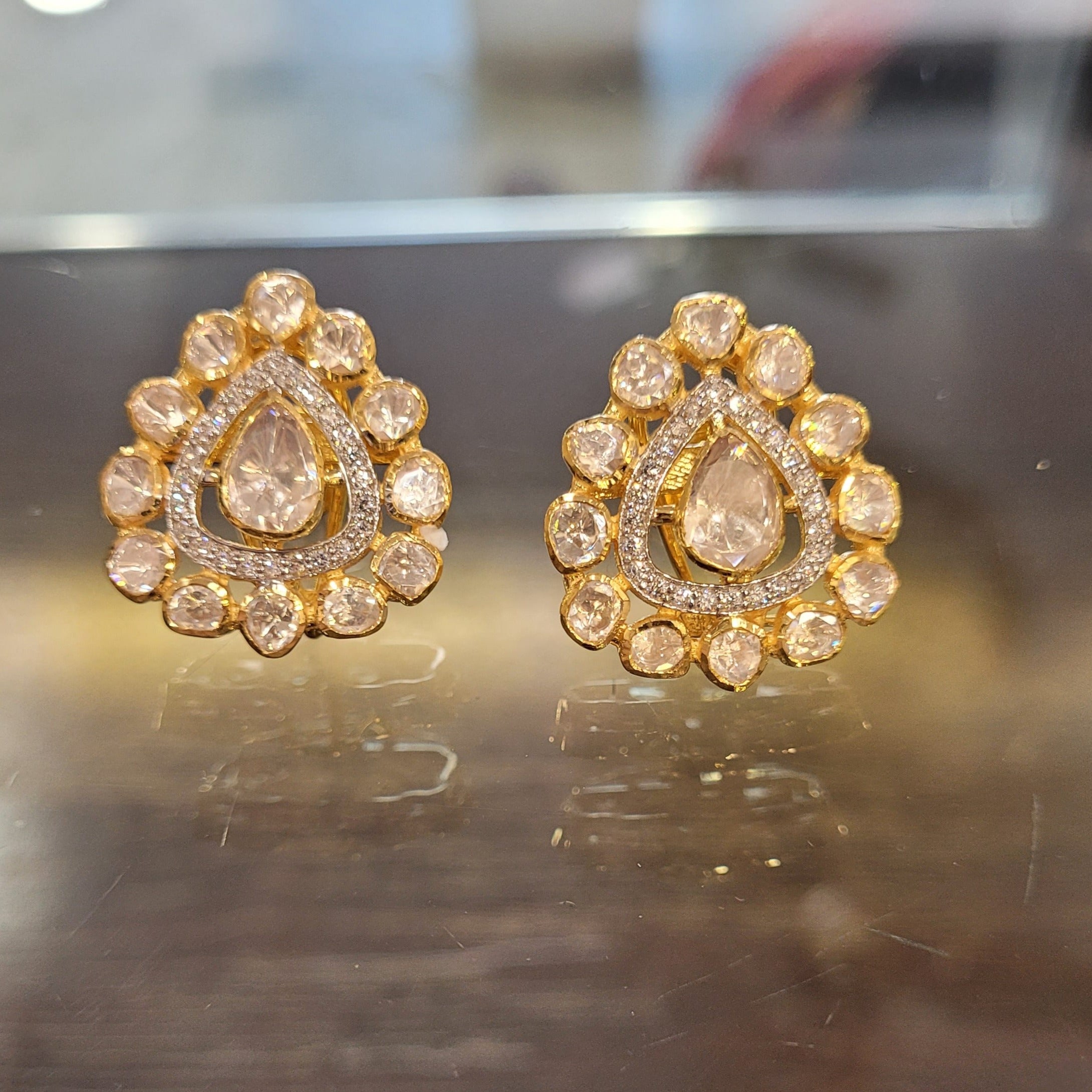 0.83 carat Fancy Pink Cushion Cut & Diamond Cluster Drop Earrings  (Two-Tone) — Shreve, Crump & Low