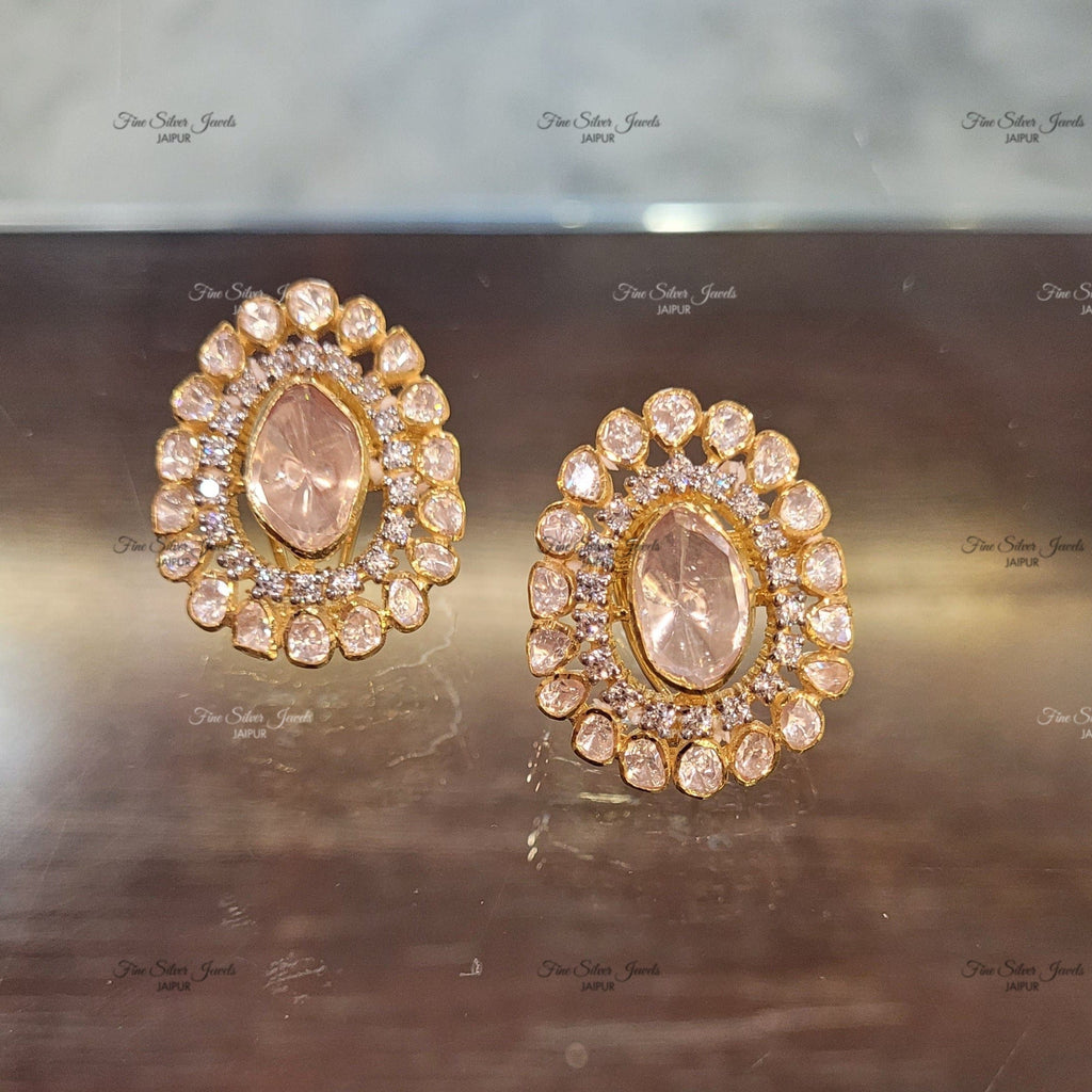 925 silver MARWA POLKI STUD EARRING finesilverjewels