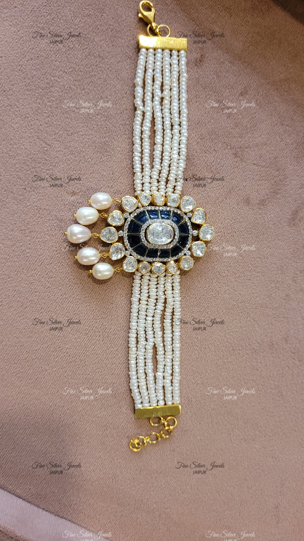 NAVY PEARL BRACELET finesilverjewels