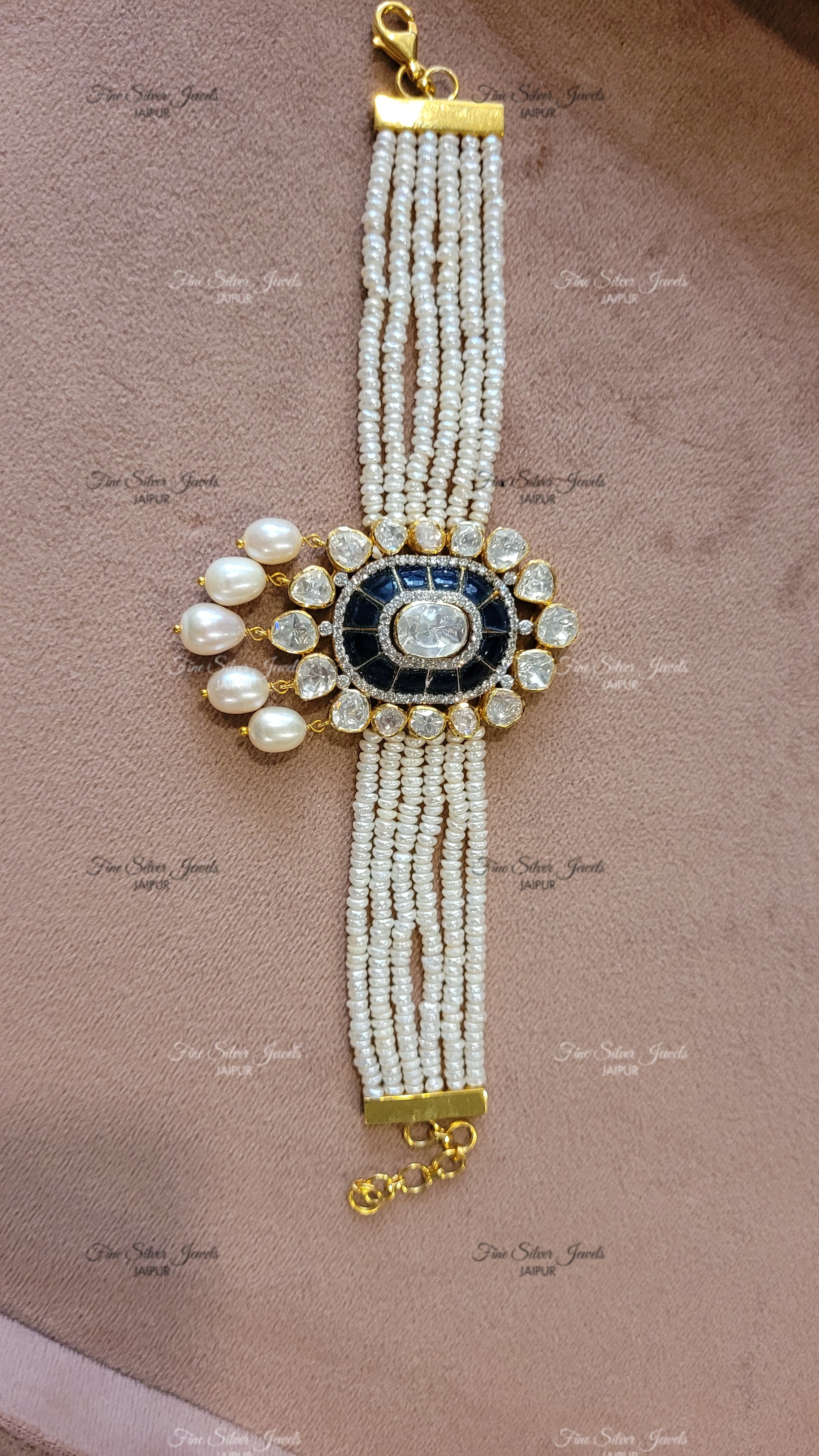 NAVY PEARL BRACELET finesilverjewels