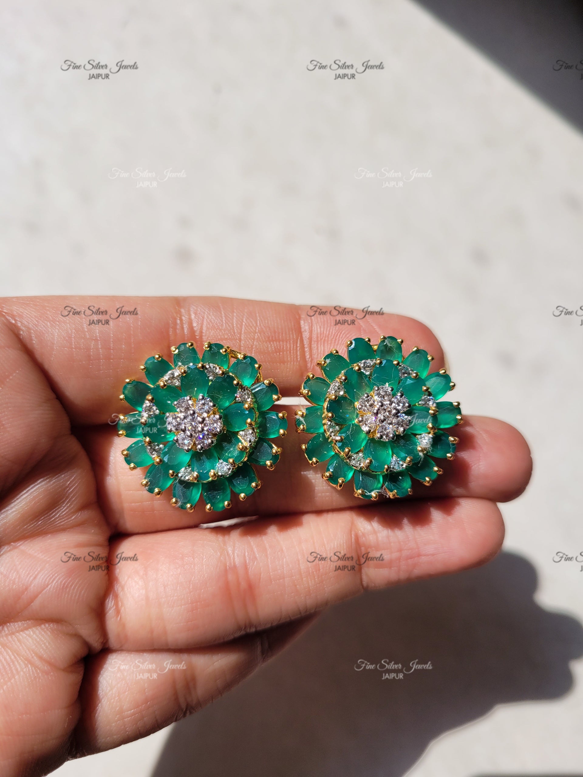 GREEN ONYX EARRINGS finesilverjewels