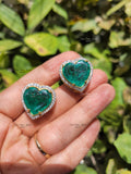GREEN DOUBLET EARRINGS finesilverjewels