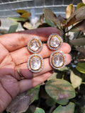 GOLD FINISH POLKI EARRINGS finesilverjewels