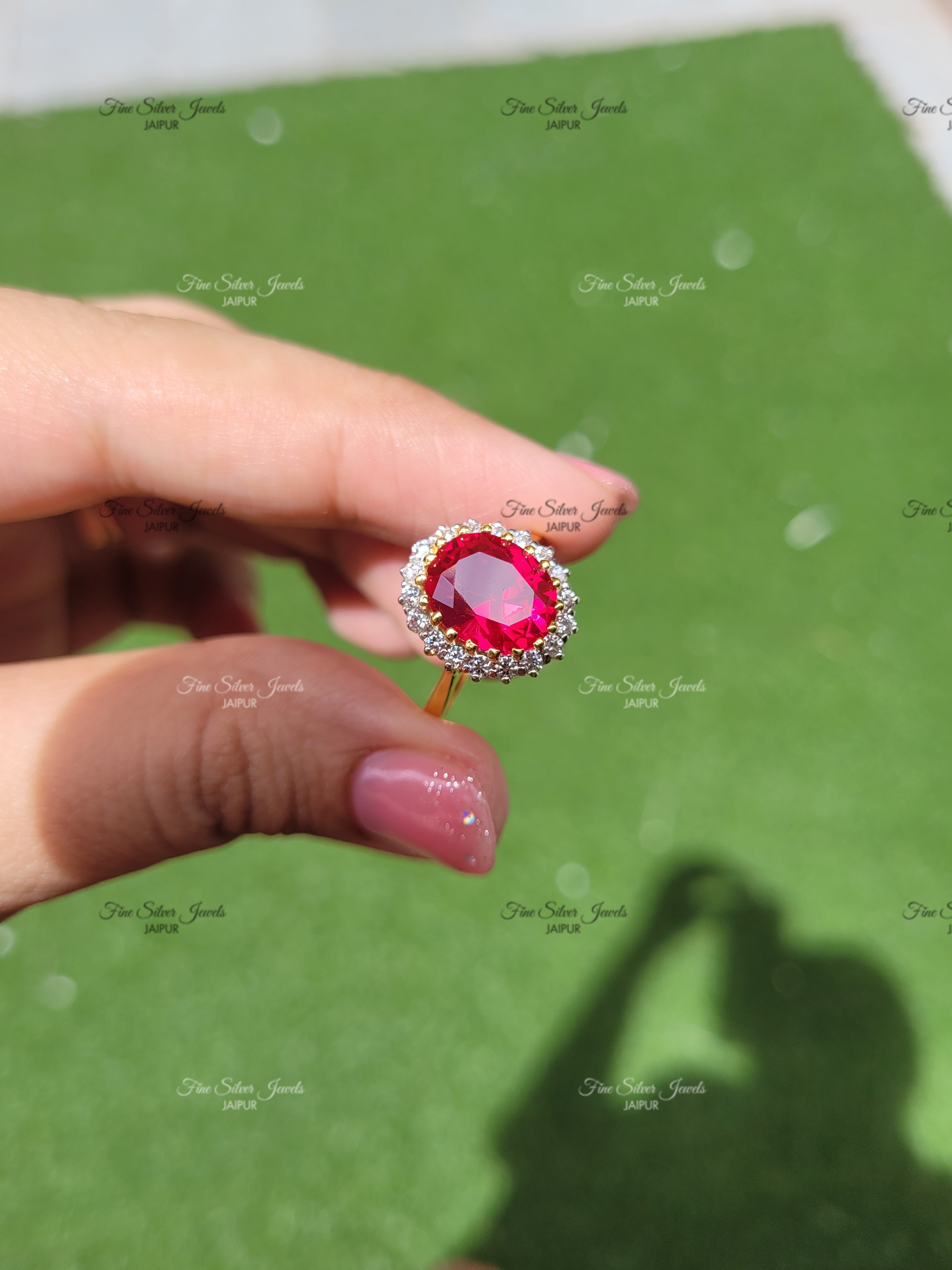 ROYAL RUBY PINK RING finesilverjewels