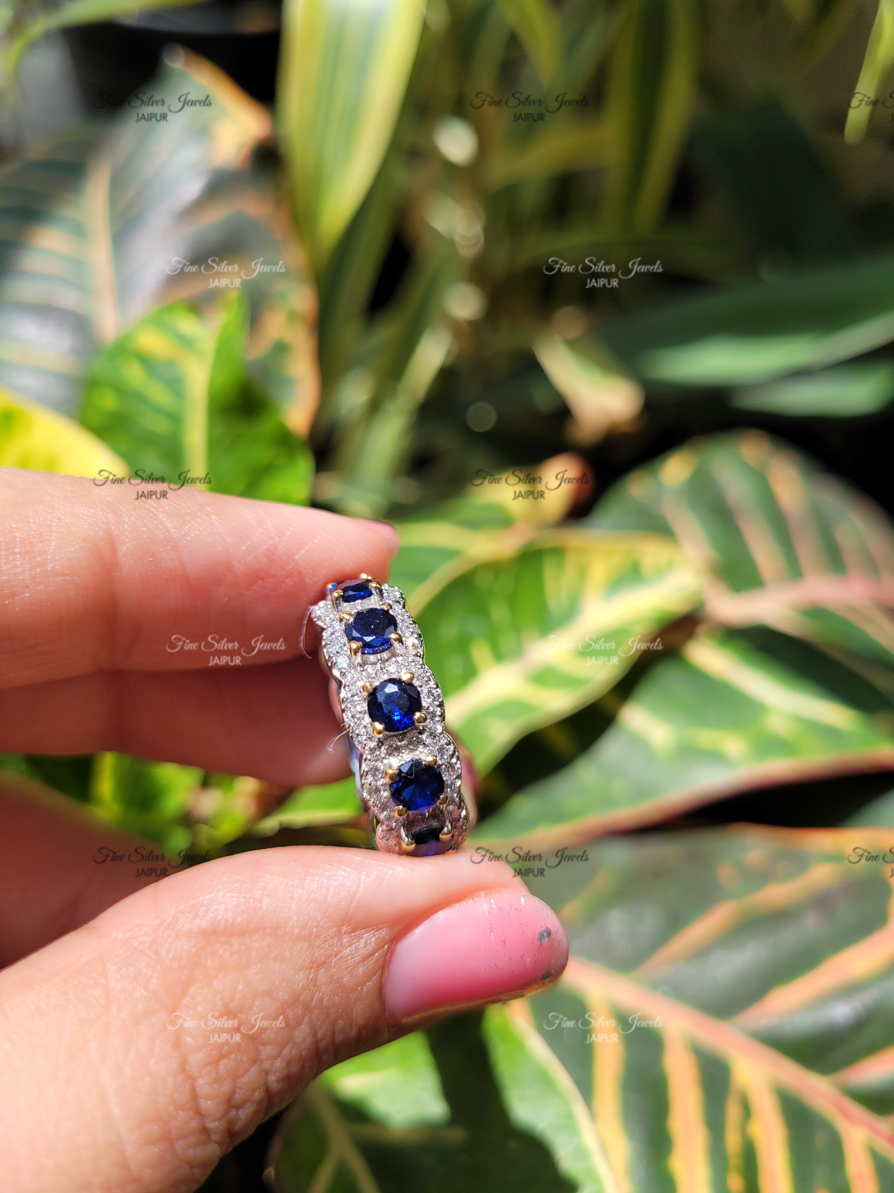 BLUE SAPPHIRE COCKTAIL RING finesilverjewels